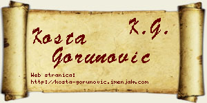 Kosta Gorunović vizit kartica